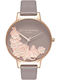 Olivia Burton Γυναικείο Ρολόι 38mm Μπαταρίας με Γκρι Δερμάτινο Λουράκι