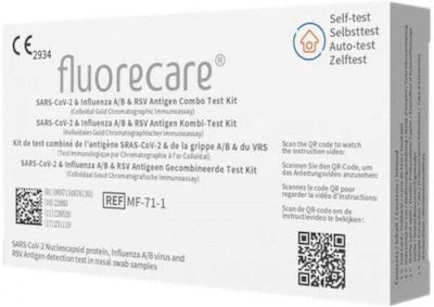 Microprofit Biotech Fluorecare SARS-COV-2 & Influenza A/B & RSV Antigen Combo 1Stück Selbsttest auf Covid und Grippe Antigene