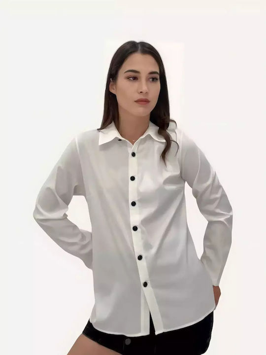 Rashell Langärmelig Damen Hemd White