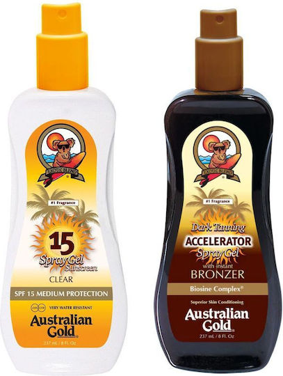 Australian Gold Spray Accelerator + Spray Gel Spf15 Σετ Αντηλιακής Προστασίας SPF15 2τμχ