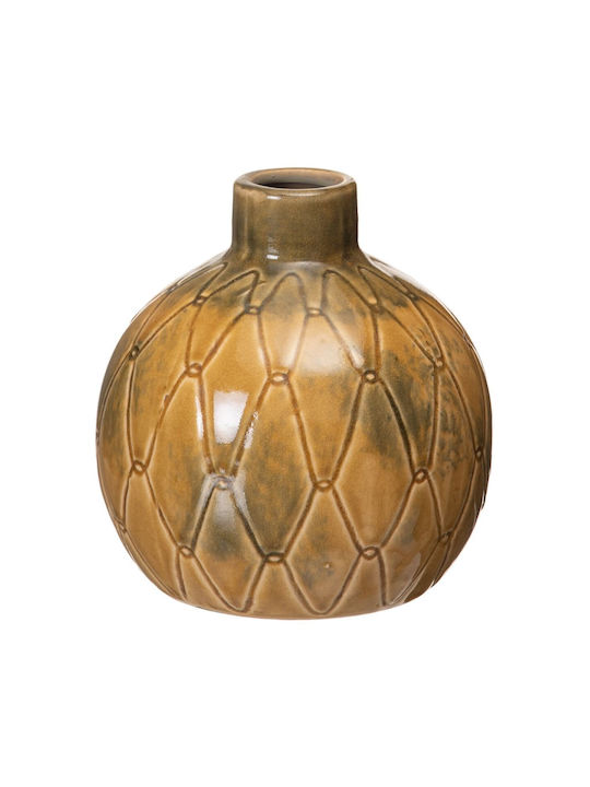 BigBuy Vază Decorativă Ceramică Galben 17.5x18x18cm 1buc