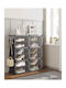 Plastik Schuhschrank mit 6 Regalen Gray L80xW30xH94cm