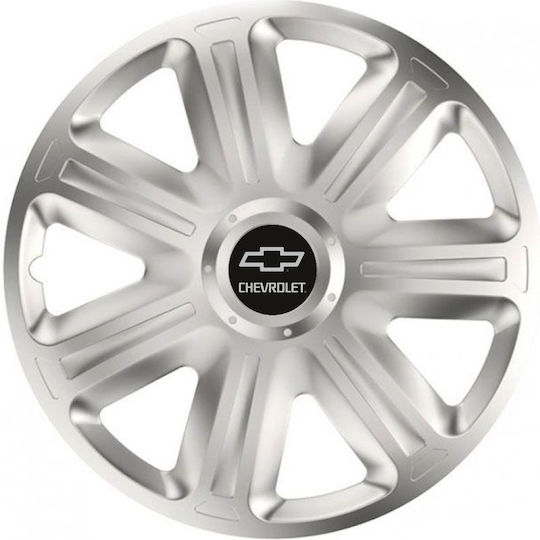 Versaco Set Capace de Roți Auto Comfort 15" Compatibilitate Chevrolet 4 Bucăți Argintii