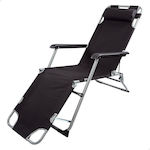 Aktive Sunbed-Armchair Beach Black 177x34x47cm.