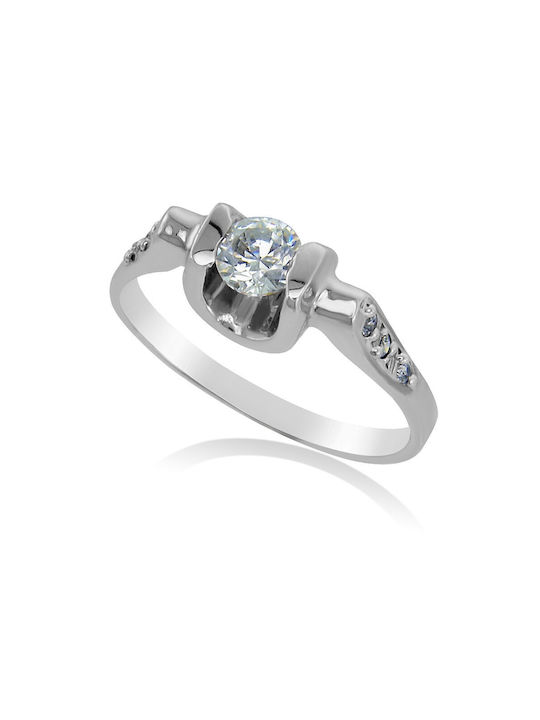 Antwnakakis Single Stone from White Gold 14K