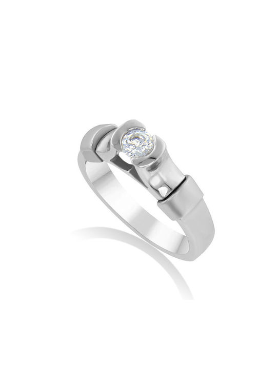 Antwnakakis Single Stone from White Gold 14K