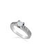 Antwnakakis Single Stone from White Gold 14K