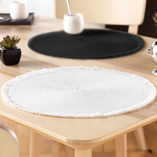 L-c Platzdeckchen Rund Kunststoff Weiß 38cm 1Stück