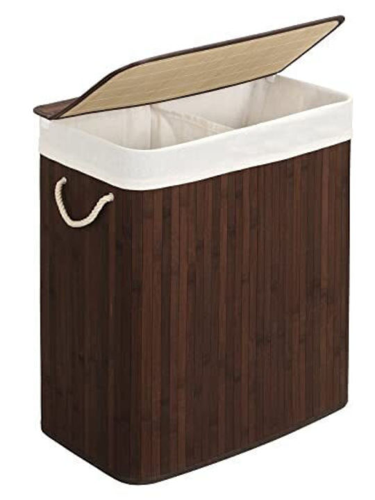Songmics Καλάθι Απλύτων Bamboo 52.2x32.2x61cm Καφέ