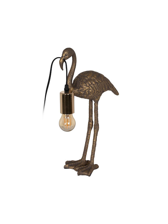 BigBuy Decorative Lamp Flamingo Gold