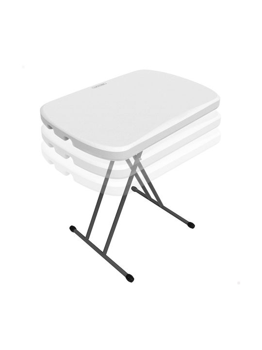 Auxiliary Outdoor Foldable Table with Plastic Surface White 66x71x46cm