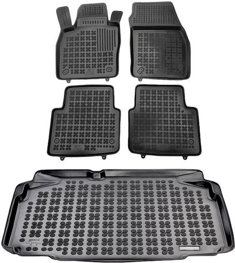 Rezaw Plast Set of Front and Rear Mats 5pcs Tray Type for Skoda Kamiq 2019+ Black
