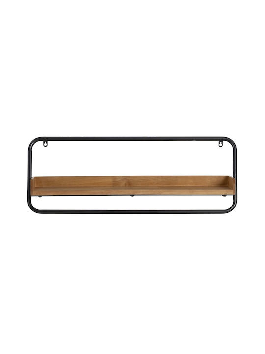 Shelf Wall 80x18x36cm Black Velvet-Black Metal