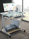 Computer Office Wooden Brown with Metal Legs 75x60x75cm