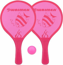 Waimea Set Strandrackets Rosa mit Griff Rosa