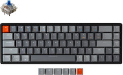 Keychron K6 Hot-Swappable Aluminum Gaming Μηχανικό Πληκτρολόγιο 65% με Gateron Blue διακόπτες και RGB φωτισμό (Αγγλικό US)