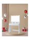 Schminktisch Hölzern White mit Spiegel 80x40x140cm