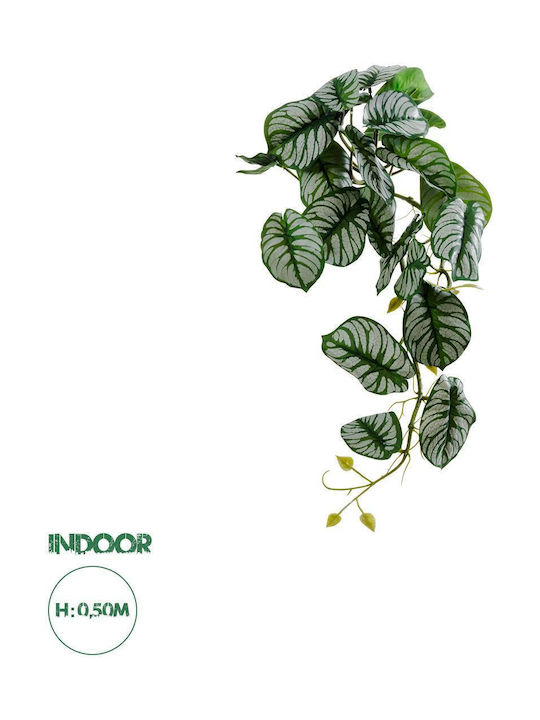GloboStar Hängende Künstliche Pflanze Alocasia Garden Grün in Box 50Stück