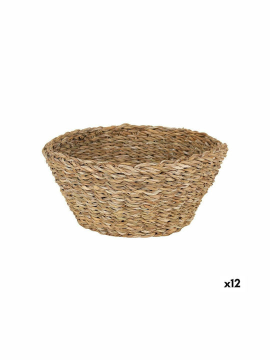 Set of Decorative Baskets Straw with Handles Brown 12pcs Privilege