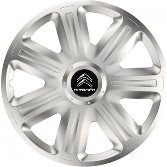Versaco Set Capace De Roți Auto Comfort 16" Compatibilitate Citroen 4 Bucăți Argintii