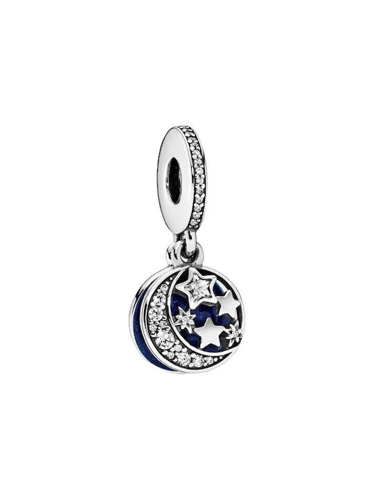 Pandora Moon And Star Silver Charm mit Design Stern aus Silber