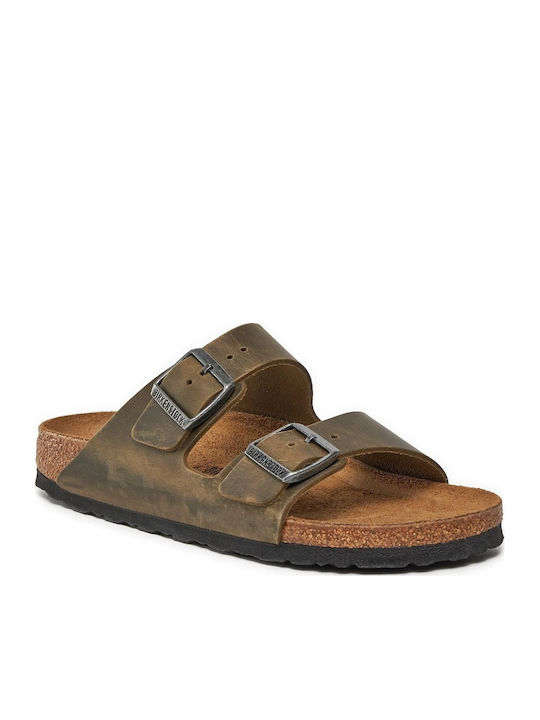 Birkenstock Arizona Кожени Дамски Сандали Каки ...