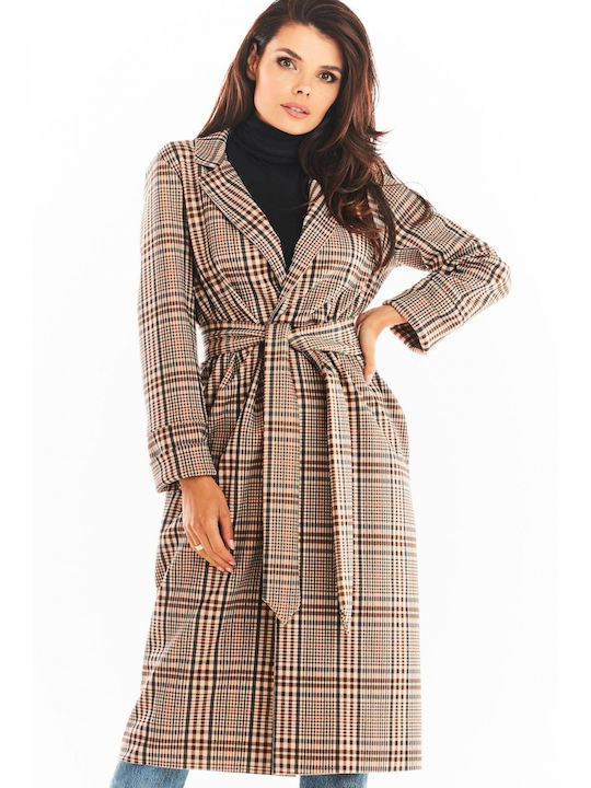 Awama Women's Midi Coat Brown