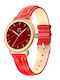 Aoke QW23 Smartwatch (Gold case / red leather strap)