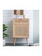 Wooden Bedside Table Beige 42x34.5x71cm