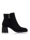 Wildleder Stiefeletten Damen Schwarz