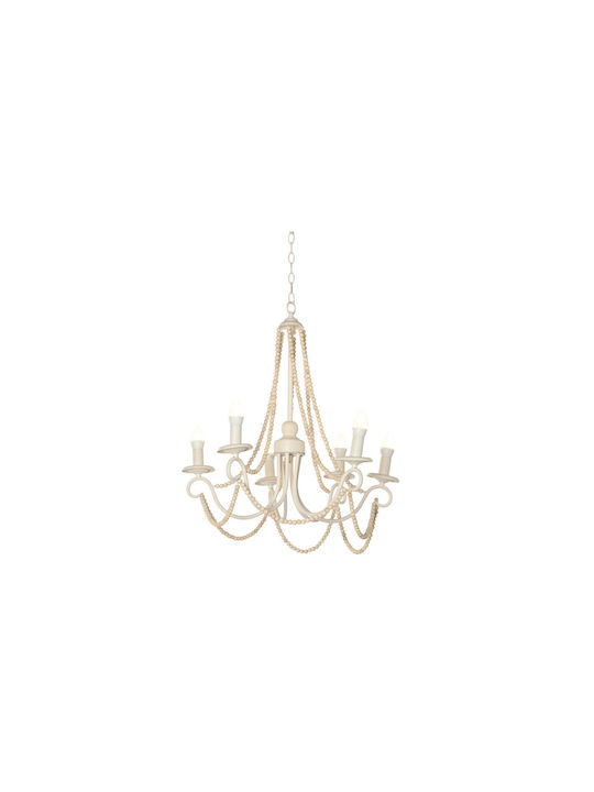 Home Esprit Chandelier White 55cm S3053561