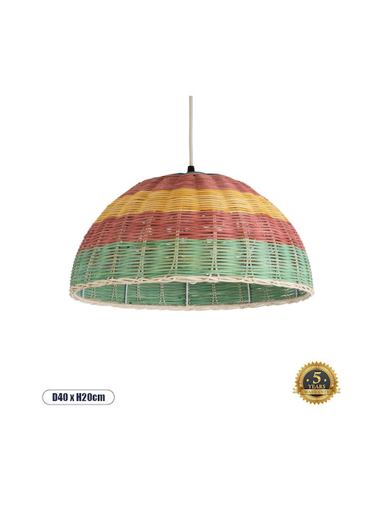 GloboStar Pendant Light Multicolour Boho Grid with Socket E27 40x20cm