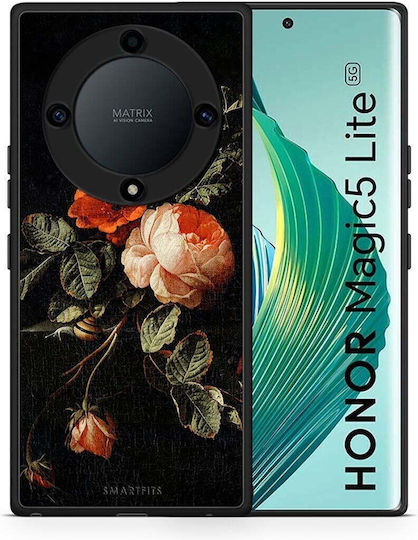 Smartfits Vintage Roses Umschlag Rückseite Schwarz (Honor Magic5 Lite) 8428695060819_46696363950419