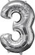 Balloon Foil Jumbo Number Silver Σχήμα 66cm