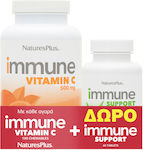 Nature's Plus Immune Vitamin C & Immune Support Vitamina pentru Întărirea Sistemului Imunitar 500mg 60 file 100 tablete masticabile