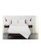 Flamingo Sheet for Single Bed with Elastic 100x200+32cm. White