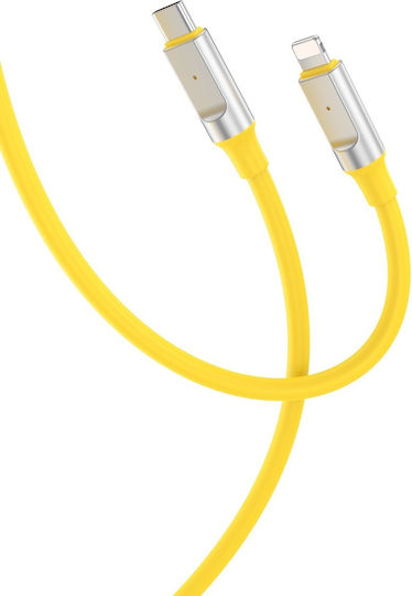 XO Редовна USB-C към Lightning кабел 27W Жълт 1м