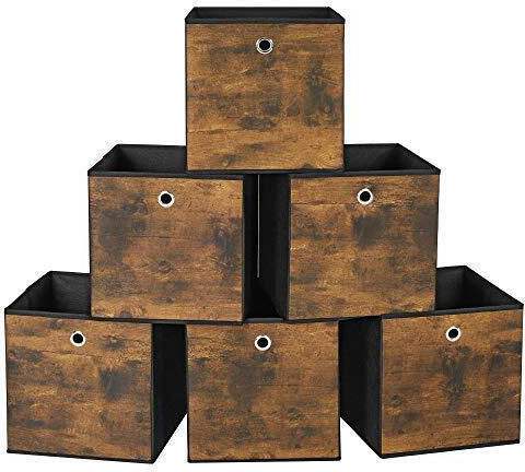 Songmics Stoff Aufbewahrungsboxen mit Deckel 6 Stück Songmics Stoff Aufbewahrungsboxen mit Deckel 6 Stück