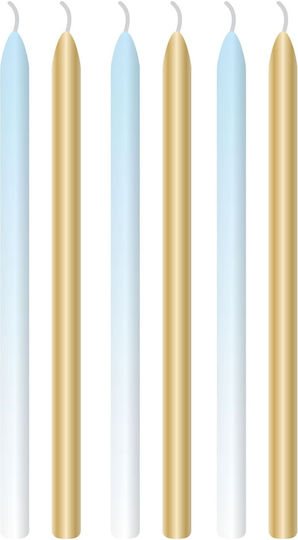 Amscan Birthday Candle in Light Blue Color 6pcs 7.5ΕΚ