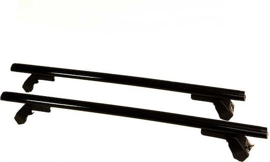 Hermes Aluminum Car Roof Bars 110cm for Opel Calibra 3D Set with Roof Rack Legs Black