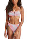 Billabong Triangle Bikini Top Pink Striped