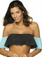 Marko Triangle Bikini Top with Ruffles Blue