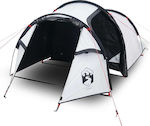 vidaXL Σκηνή Camping Τούνελ Λευκή με Διπλό Πανί για 3 Άτομα 370x185x116εκ.