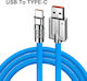 Leewello LW-096 USB 2.0 Cable USB-C male - USB-A 120W PD Μπλε 3m