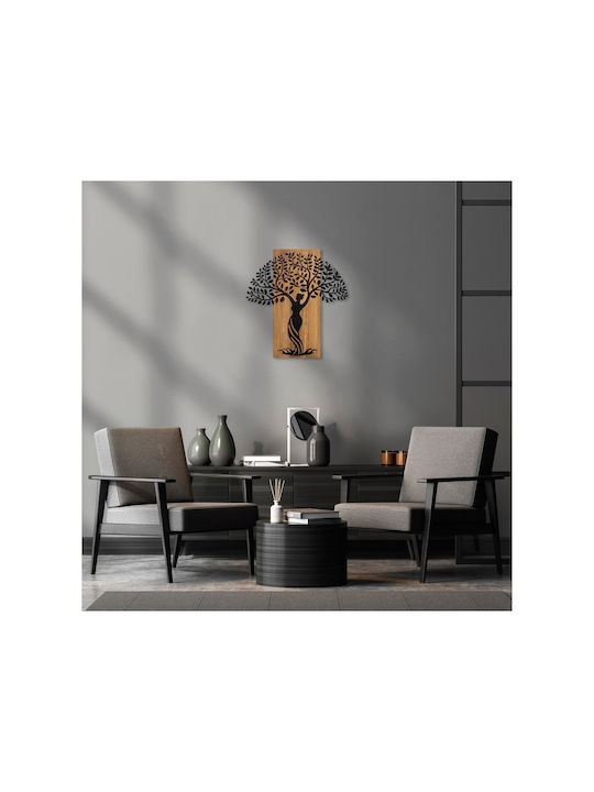 Asir Group 3D Gemischte Kunst Frau Schwarz aus Holz 58x54cm