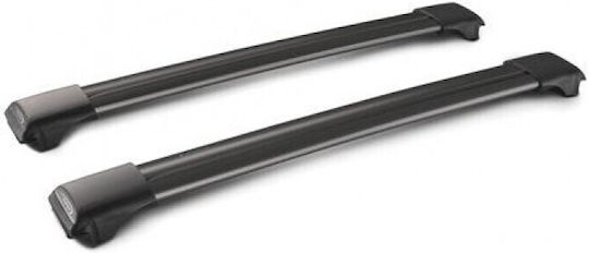 Yakima Aluminum Universal Car Roof Bars for Vehicles with Factory Bars Set with Roof Rack Legs and Lock Black