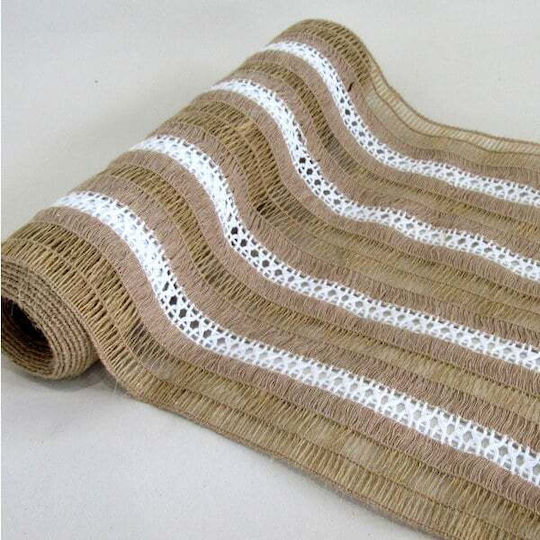 Dekorationsstoff Sackleinen 28x500cm White - WHITE
