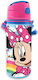Minnie Mouse Sticlă Pentru Copii Minnie Din Aluminiu Cu Pai Roz 600ml (Diverse Modele/Culori)
