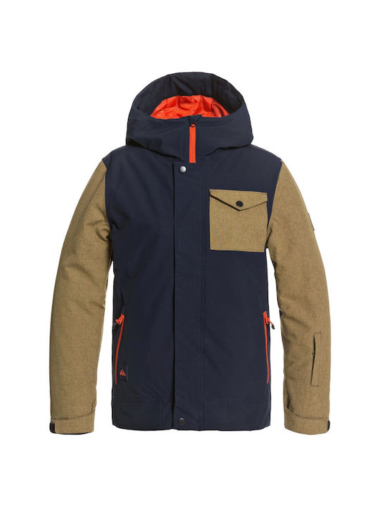 Quiksilver Waterproof Kids Casual Jacket with Hood Navy Blue