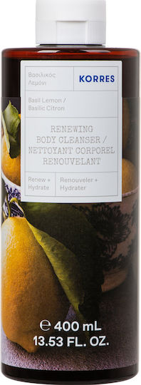 Korres Renewing Bubble Bath Gel with AHA & Basil - Lemon Scent 400ml